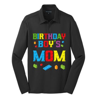 Master Builder Birthday Mom Building Bricks Blocks Silk Touch Performance Long Sleeve Polo