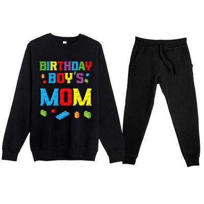 Master Builder Birthday Mom Building Bricks Blocks Premium Crewneck Sweatsuit Set