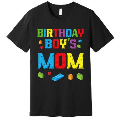 Master Builder Birthday Mom Building Bricks Blocks Premium T-Shirt