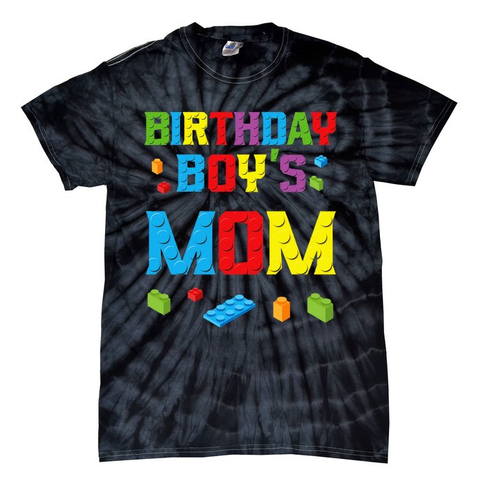 Master Builder Birthday Mom Building Bricks Blocks Tie-Dye T-Shirt