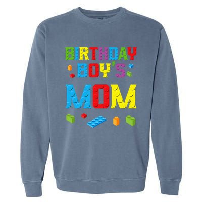 Master Builder Birthday Mom Building Bricks Blocks Garment-Dyed Sweatshirt