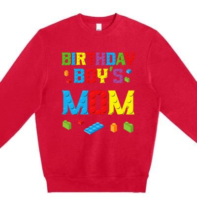 Master Builder Birthday Mom Building Bricks Blocks Premium Crewneck Sweatshirt