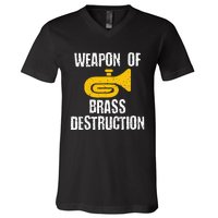 Marching Band Brass Destruction Funny Tuba V-Neck T-Shirt