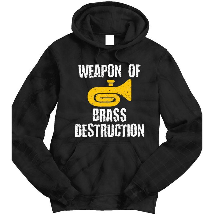 Marching Band Brass Destruction Funny Tuba Tie Dye Hoodie