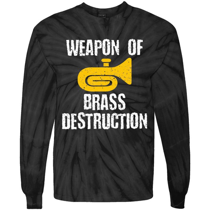 Marching Band Brass Destruction Funny Tuba Tie-Dye Long Sleeve Shirt