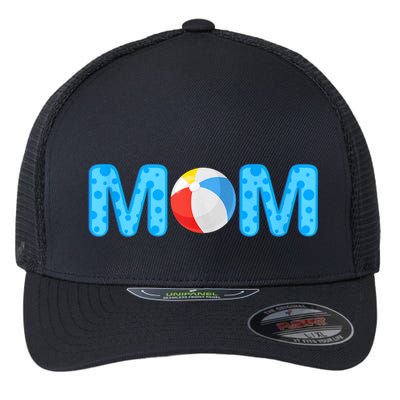 Mom Beach Ball Theme Birthday Party Pool Matching Summer Flexfit Unipanel Trucker Cap