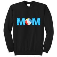 Mom Beach Ball Theme Birthday Party Pool Matching Summer Tall Sweatshirt
