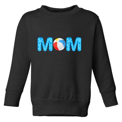 Mom Beach Ball Theme Birthday Party Pool Matching Summer Toddler Sweatshirt