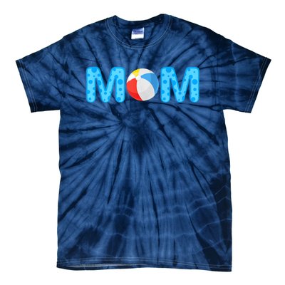 Mom Beach Ball Theme Birthday Party Pool Matching Summer Tie-Dye T-Shirt