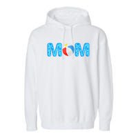 Mom Beach Ball Theme Birthday Party Pool Matching Summer Garment-Dyed Fleece Hoodie