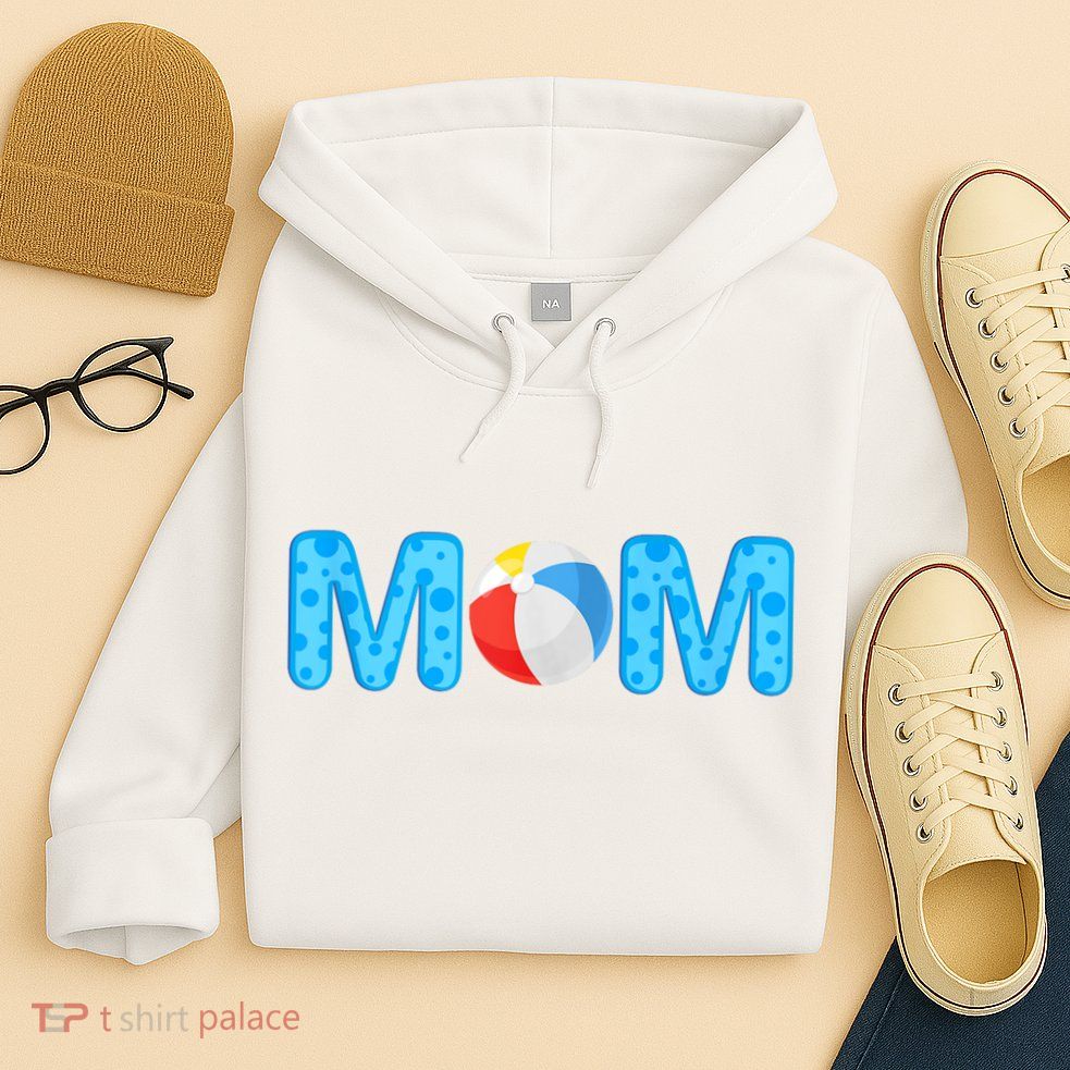 Mom Beach Ball Theme Birthday Party Pool Matching Summer Hoodie