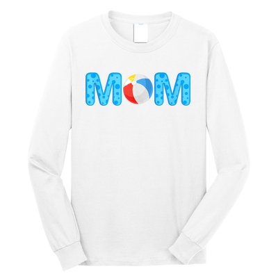 Mom Beach Ball Theme Birthday Party Pool Matching Summer Long Sleeve Shirt