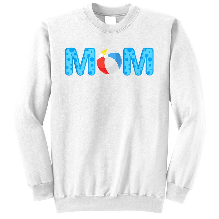 Mom Beach Ball Theme Birthday Party Pool Matching Summer Sweatshirt