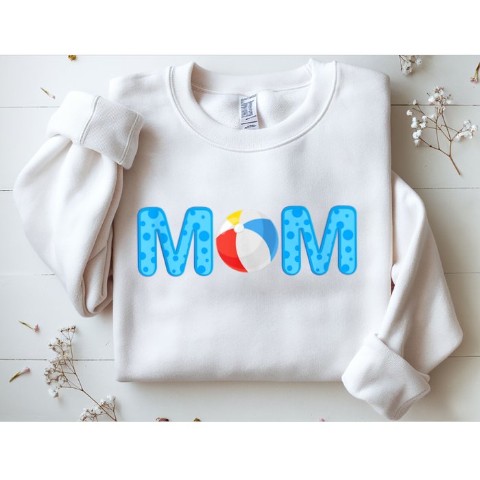 Mom Beach Ball Theme Birthday Party Pool Matching Summer Sweatshirt