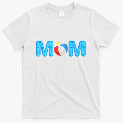 Mom Beach Ball Theme Birthday Party Pool Matching Summer T-Shirt