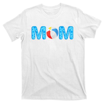 Mom Beach Ball Theme Birthday Party Pool Matching Summer T-Shirt