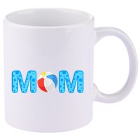 Mom Beach Ball Theme Birthday Party Pool Matching Summer 11oz C Handle Ceramic Mug