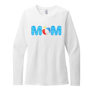 Mom Beach Ball Theme Birthday Party Pool Matching Summer Womens CVC Long Sleeve Shirt