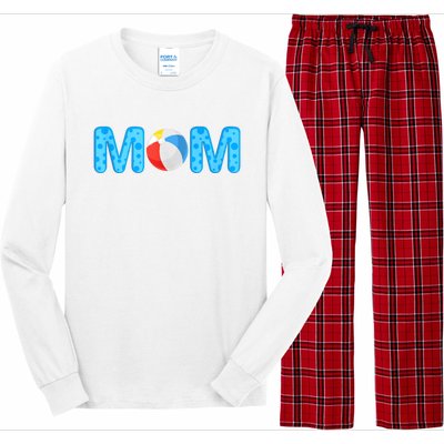 Mom Beach Ball Theme Birthday Party Pool Matching Summer Long Sleeve Pajama Set