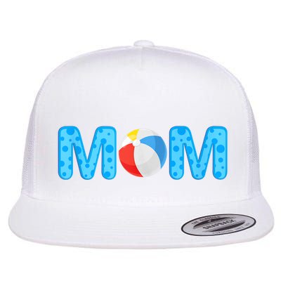 Mom Beach Ball Theme Birthday Party Pool Matching Summer Flatbill Hat