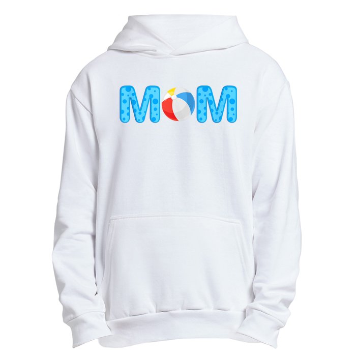 Mom Beach Ball Theme Birthday Party Pool Matching Summer Urban Pullover Hoodie