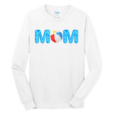 Mom Beach Ball Theme Birthday Party Pool Matching Summer Tall Long Sleeve T-Shirt