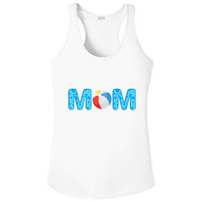Mom Beach Ball Theme Birthday Party Pool Matching Summer Ladies PosiCharge Competitor Racerback Tank