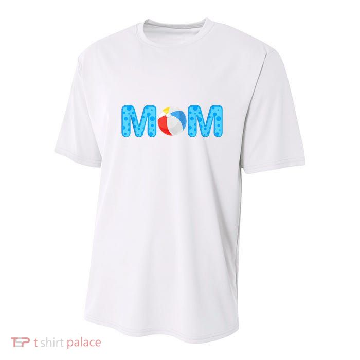 Mom Beach Ball Theme Birthday Party Pool Matching Summer Youth Performance Sprint T-Shirt