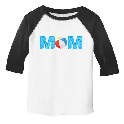 Mom Beach Ball Theme Birthday Party Pool Matching Summer Toddler Fine Jersey T-Shirt