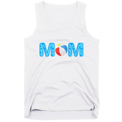 Mom Beach Ball Theme Birthday Party Pool Matching Summer Tank Top