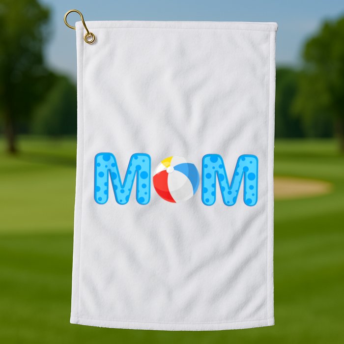 Mom Beach Ball Theme Birthday Party Pool Matching Summer Golf Towel