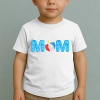 Mom Beach Ball Theme Birthday Party Pool Matching Summer Toddler T-Shirt