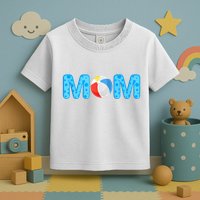 Mom Beach Ball Theme Birthday Party Pool Matching Summer Toddler T-Shirt