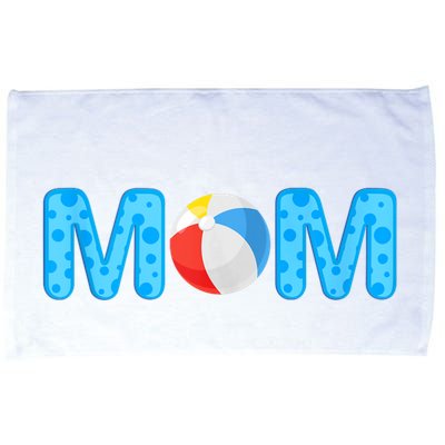 Mom Beach Ball Theme Birthday Party Pool Matching Summer Microfiber Hand Towel