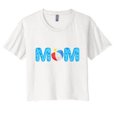 Mom Beach Ball Theme Birthday Party Pool Matching Summer Crop Top
