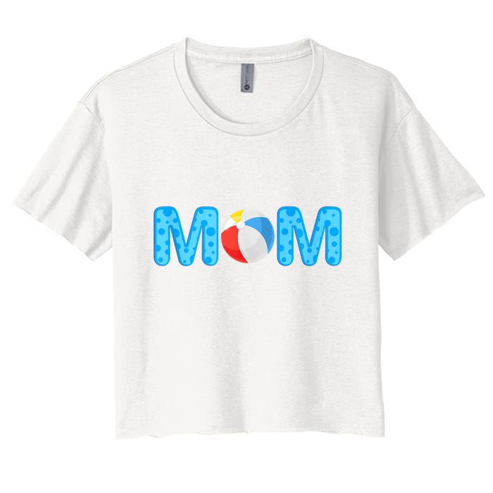 Mom Beach Ball Theme Birthday Party Pool Matching Summer Crop Top