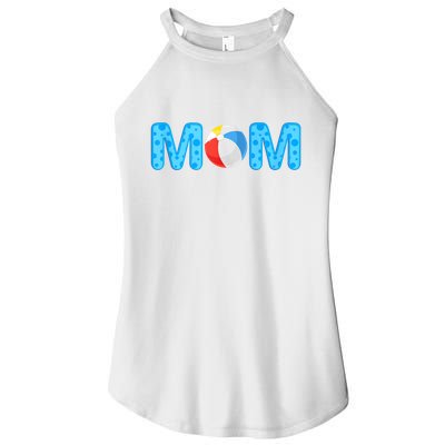 Mom Beach Ball Theme Birthday Party Pool Matching Summer Women's Perfect Tri Rocker Tank