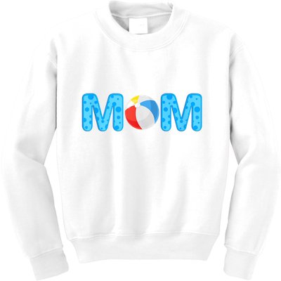 Mom Beach Ball Theme Birthday Party Pool Matching Summer Kids Sweatshirt