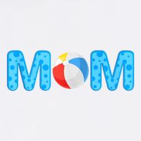 Mom Beach Ball Theme Birthday Party Pool Matching Summer Short Acrylic Beanie