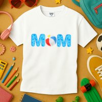 Mom Beach Ball Theme Birthday Party Pool Matching Summer Kids T-Shirt