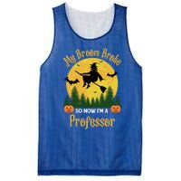 My Broom Broke So Now I Am A Professor Gift Funny Halloween Gift Mesh Reversible Basketball Jersey Tank