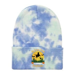 My Broom Broke So Now I Am A Professor Gift Funny Halloween Gift Tie Dye 12in Knit Beanie