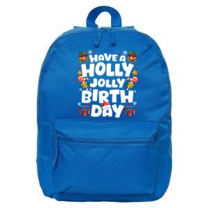 Merry Birthday Born On Christmas Day Happy Birthday Funny Gift 16 in Basic Backpack