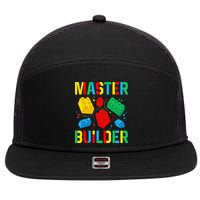 Master Builder Building Blocks Brick Toy Master Builder 7 Panel Mesh Trucker Snapback Hat
