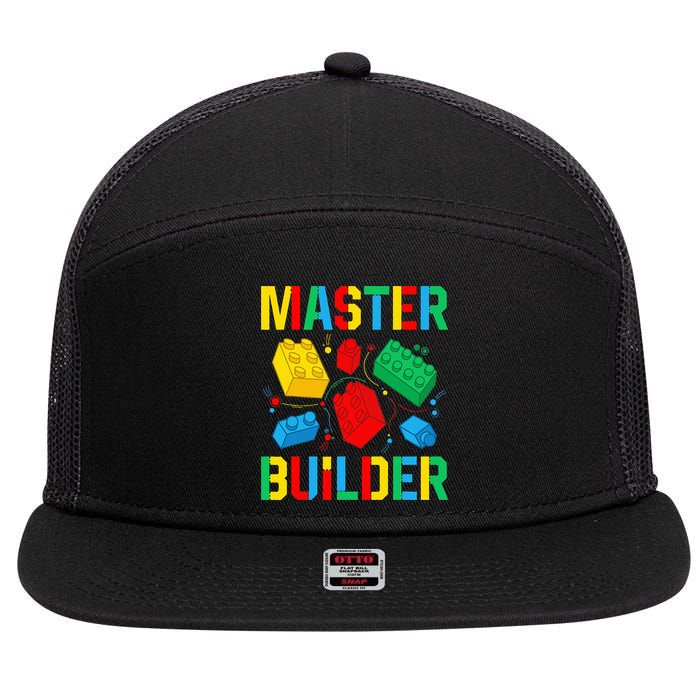 Master Builder Building Blocks Brick Toy Master Builder 7 Panel Mesh Trucker Snapback Hat