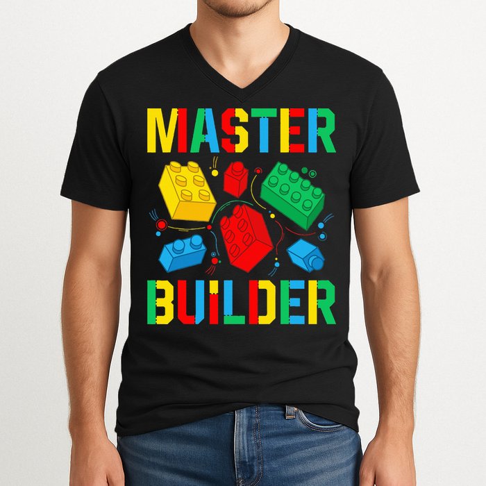 Master Builder Building Blocks Brick Toy Master Builder V-Neck T-Shirt