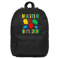 Master Builder Building Blocks Brick Toy Master Builder 16 in Basic Backpack