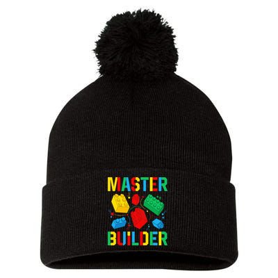 Master Builder Building Blocks Brick Toy Master Builder Pom Pom 12in Knit Beanie
