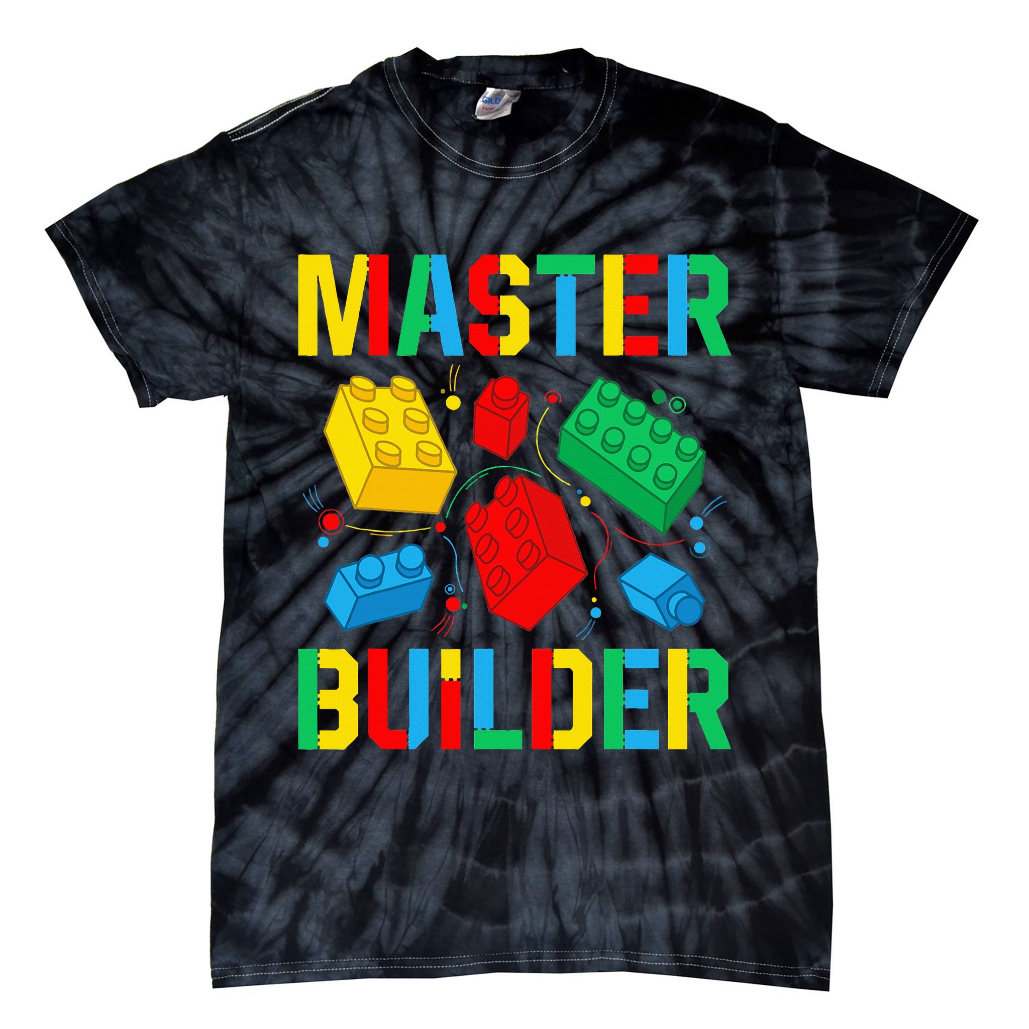 Master Builder Building Blocks Brick Toy Master Builder Tie-Dye T-Shirt