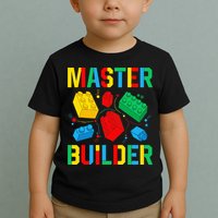 Master Builder Building Blocks Brick Toy Master Builder Toddler T-Shirt